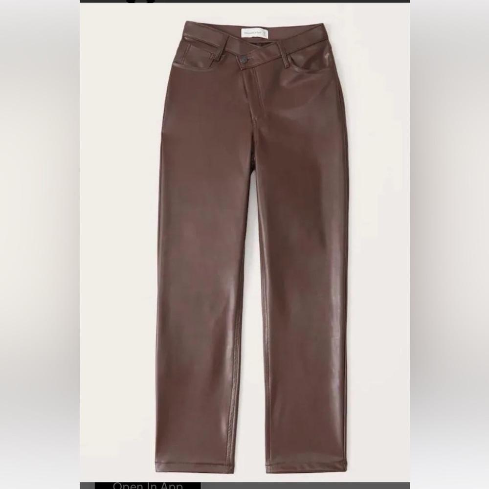 Abercrombie and Fitch cross waist faux leather Dad pant